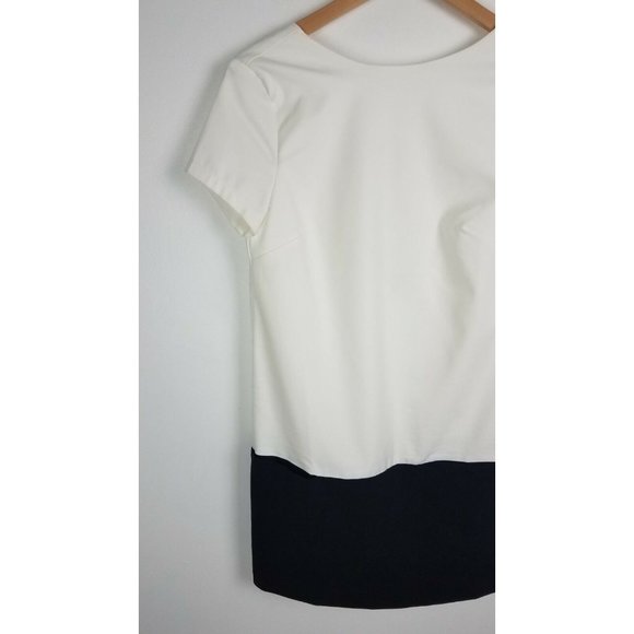 Tobi Sz. XS Claire Color Block Shift Dress Ivory/Black Backless W/ Front Pockets - Picture 10 of 10